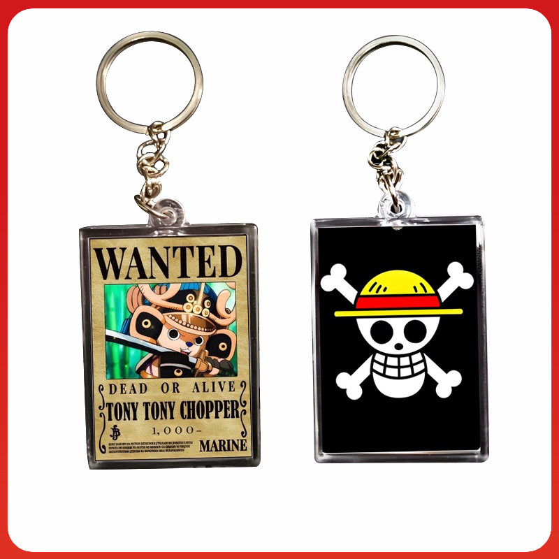 Móc khóa One Piece truy nã chất liệu Mica tùy chọn các mẫu