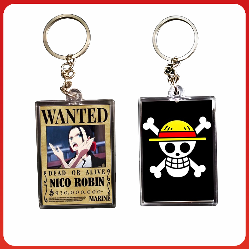 Móc khóa One Piece truy nã chất liệu Mica tùy chọn các mẫu