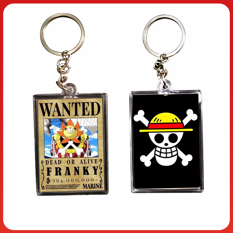 Móc khóa One Piece truy nã chất liệu Mica tùy chọn các mẫu