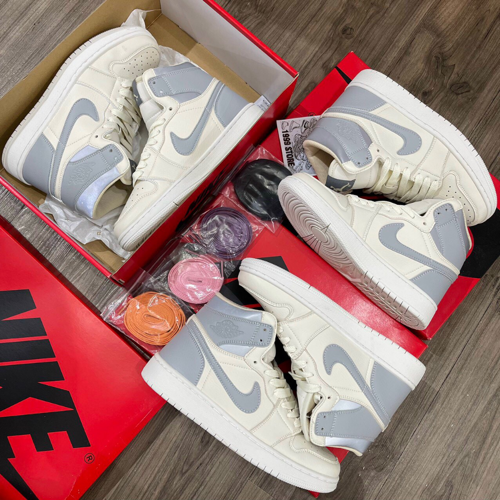 Shop chuột sneaker siêu phẩm giày JD xám đen phản quang cao cổ fullbox miễn phí ship ảnh thật do shop chụp
