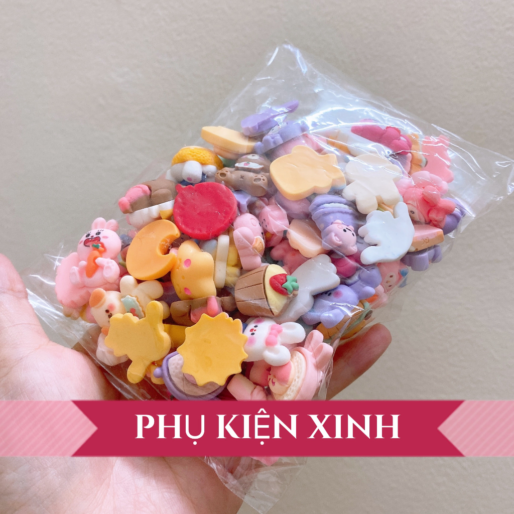 Set 100 charm mix dễ thương làm handmade, diy slime PKX