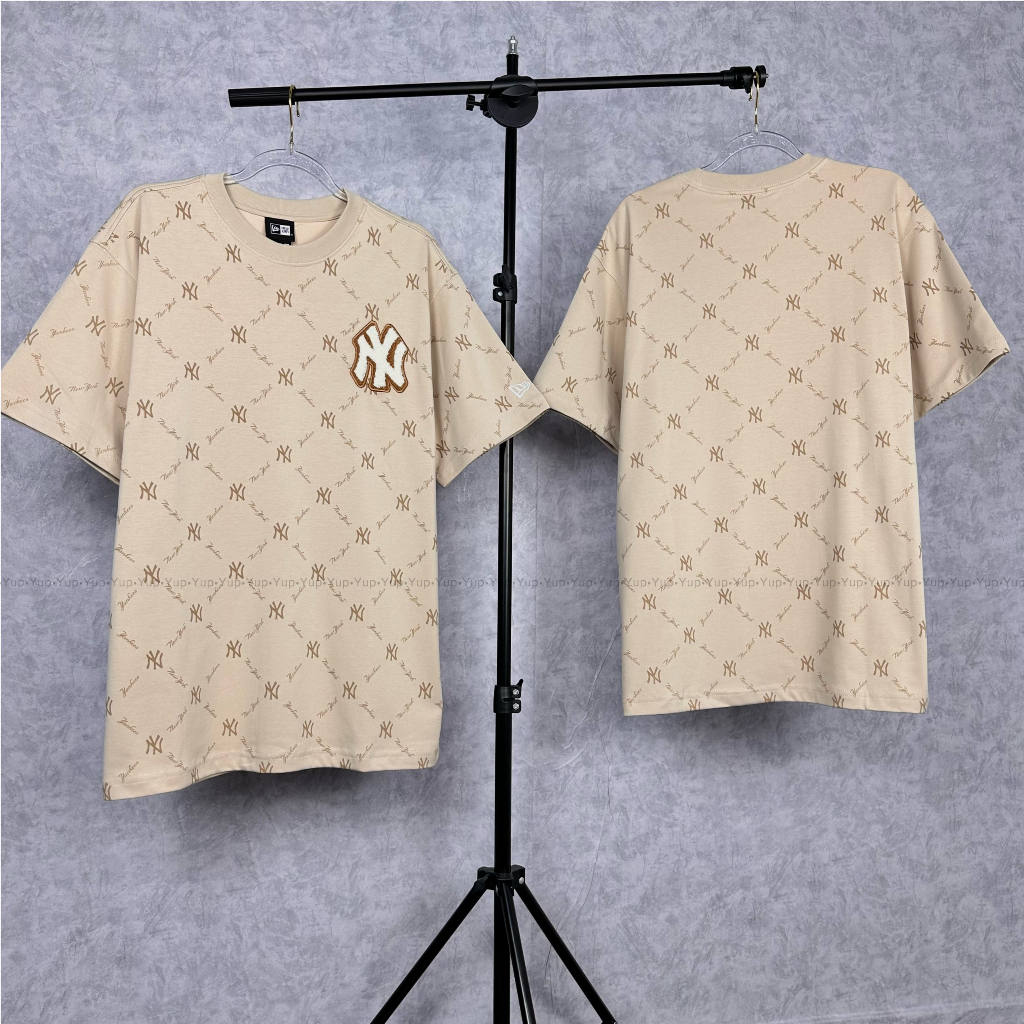 Áo thun New era x Mlb chính hãng, logo newyork , unisex, 2 màu trắng đen