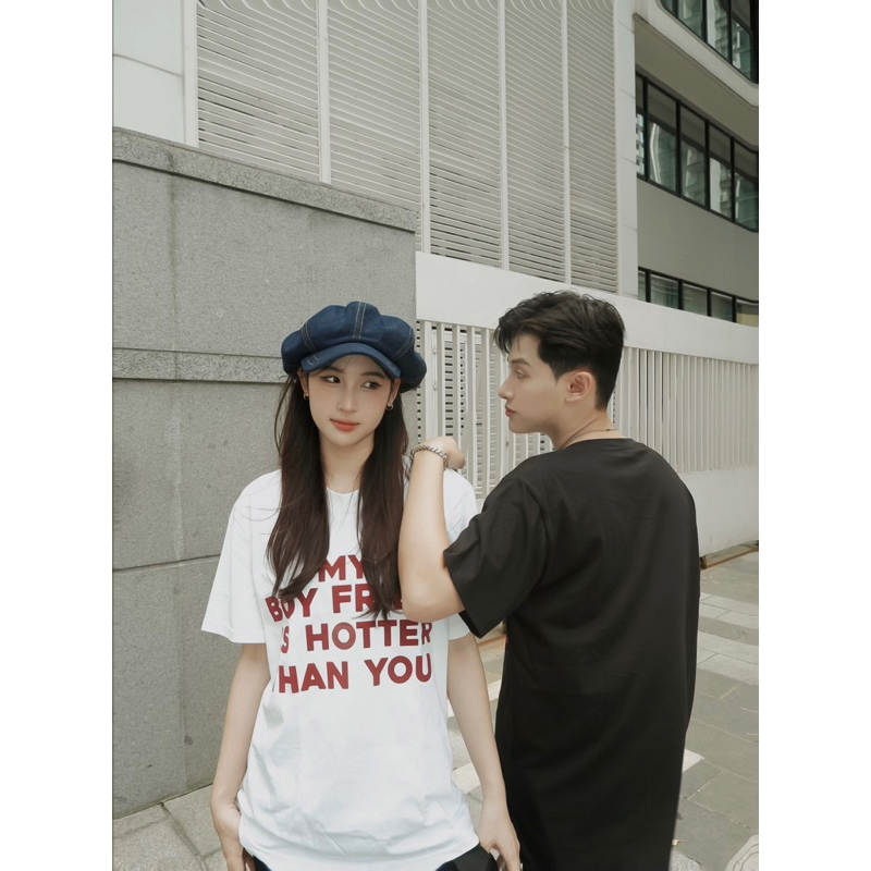 Áo phông unisex CINIMON HOT COUPLE TEE local brand tay lỡ màu đen