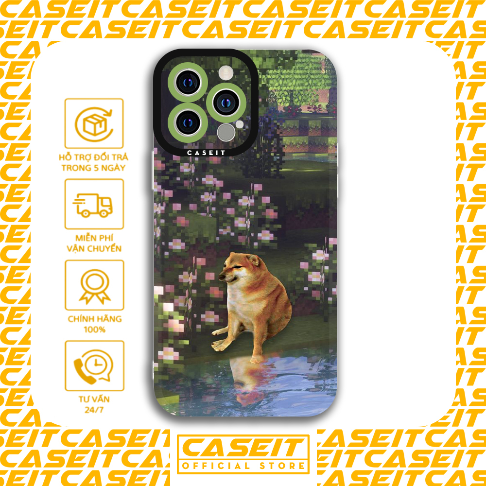 Ốp lưng iphone cạnh vuông Caseit chó chems Minecraft meme doge 8/8plus/x/xs/11/12/13/14/pro/max/plus/promax