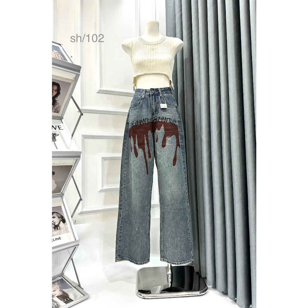 Quần jeans dáng suông chất