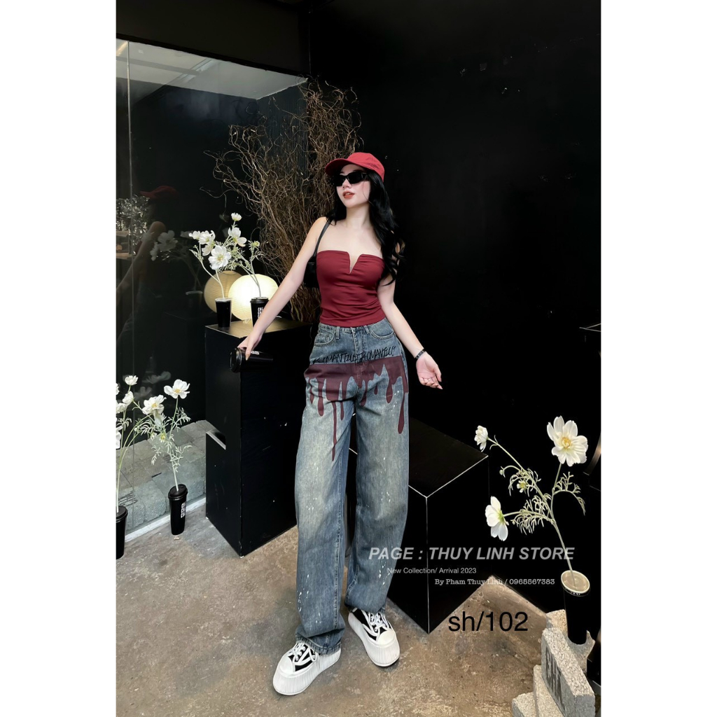 Quần jeans dáng suông chất