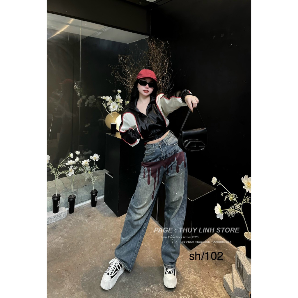 Quần jeans dáng suông chất