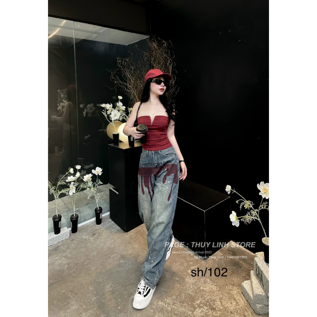 Quần jeans dáng suông chất