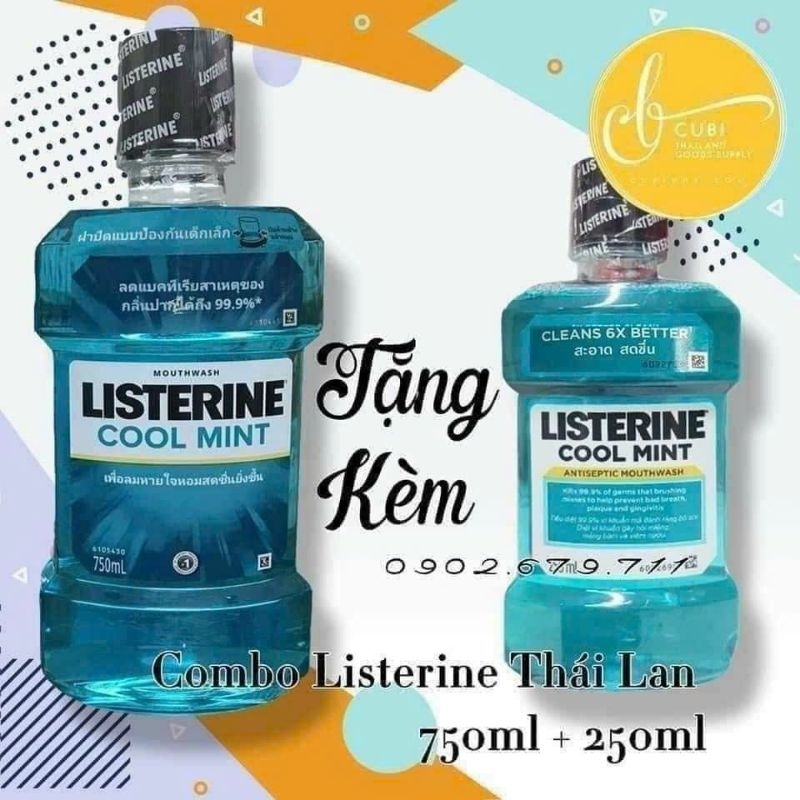 COMBO NƯỚC SÚC MIỆNG LISTERINE 500ML TẶNG KÈM 250ML THÁI LAN 💦
