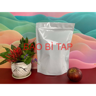 Túi zipper đáy đứng 2 mặt trắng sữa