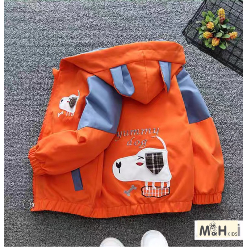 Áo khoác gió siêu nhẹ in hình ngộ nghĩnh cho bé