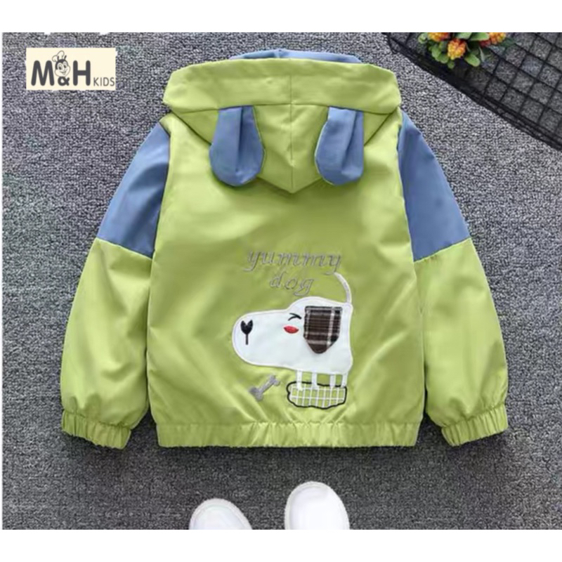 Áo khoác gió siêu nhẹ in hình ngộ nghĩnh cho bé