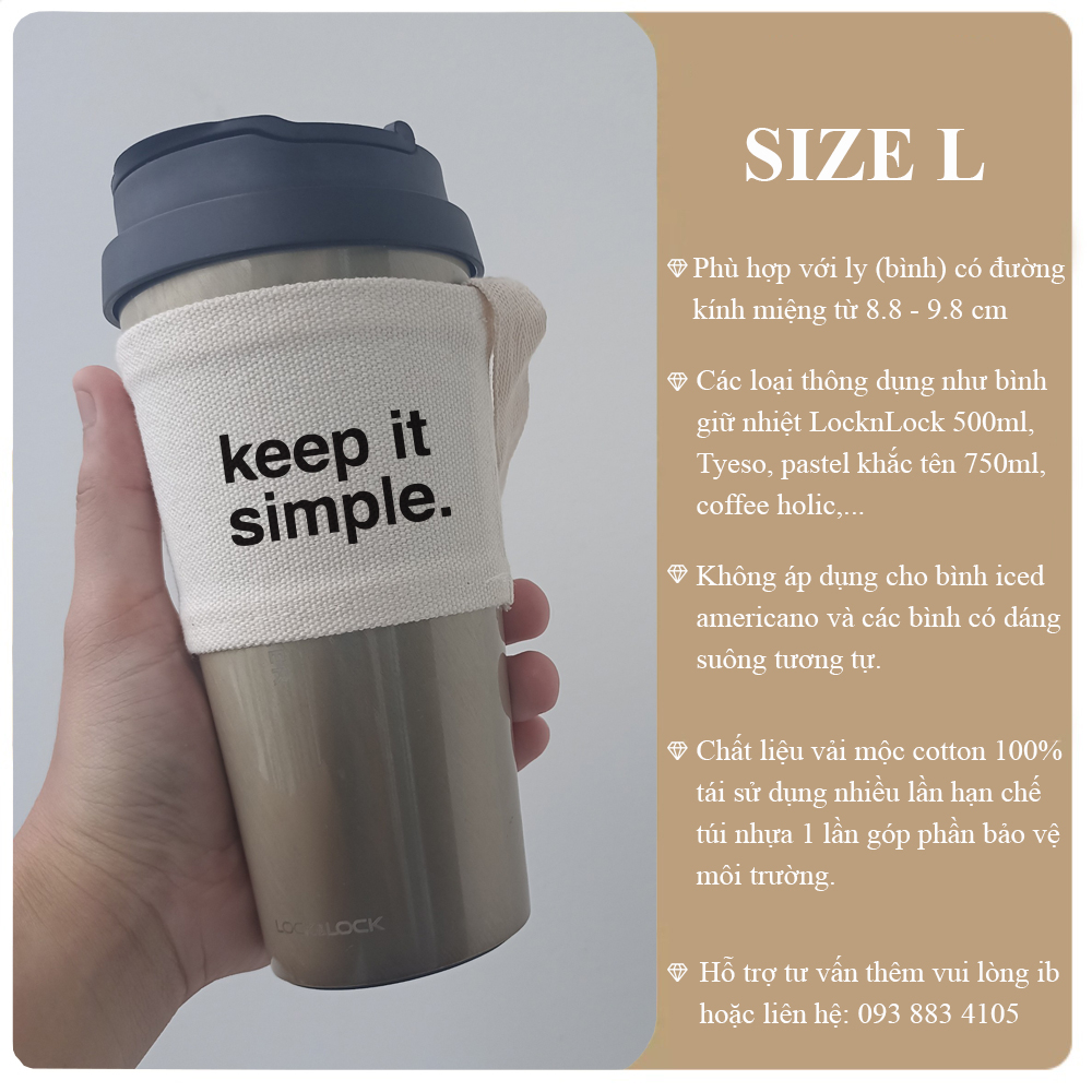 Túi treo ly cốc  canvas in hình hot trend Tiệm Nhà Pony PZ01