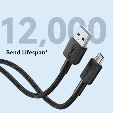 Dây sạc nhanh dù USB to Type C ANKER A81H5 A81H6 cho Samsung Androi 15W -  dài 0.9 Mét 1.8 Mét 3astore