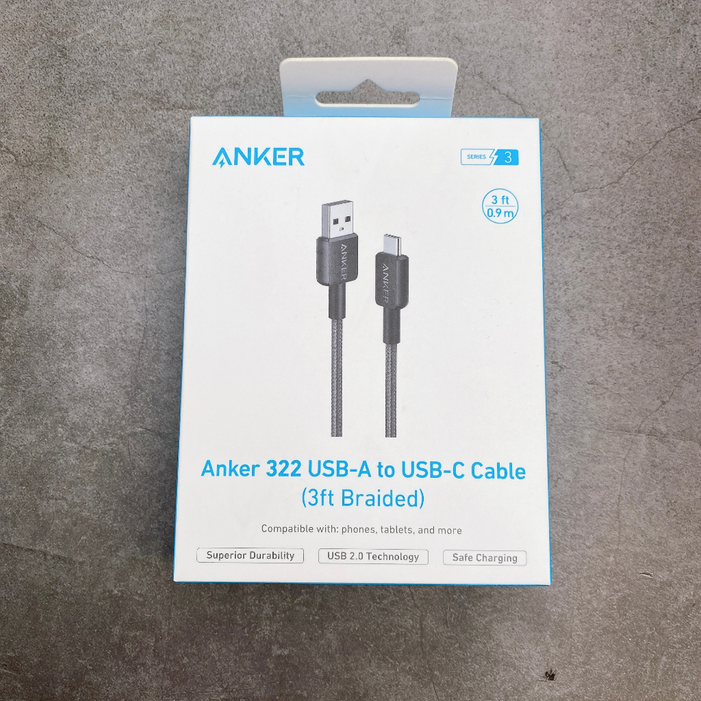 Dây sạc nhanh dù USB to Type C ANKER A81H5 A81H6 cho Samsung Androi 15W -  dài 0.9 Mét 1.8 Mét 3astore