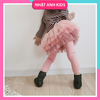 Quần legging kết hợp chân váy ren 6 lớp siêu đáng yêu cho bé gái, hàng Quảng Châu Cao Cấp