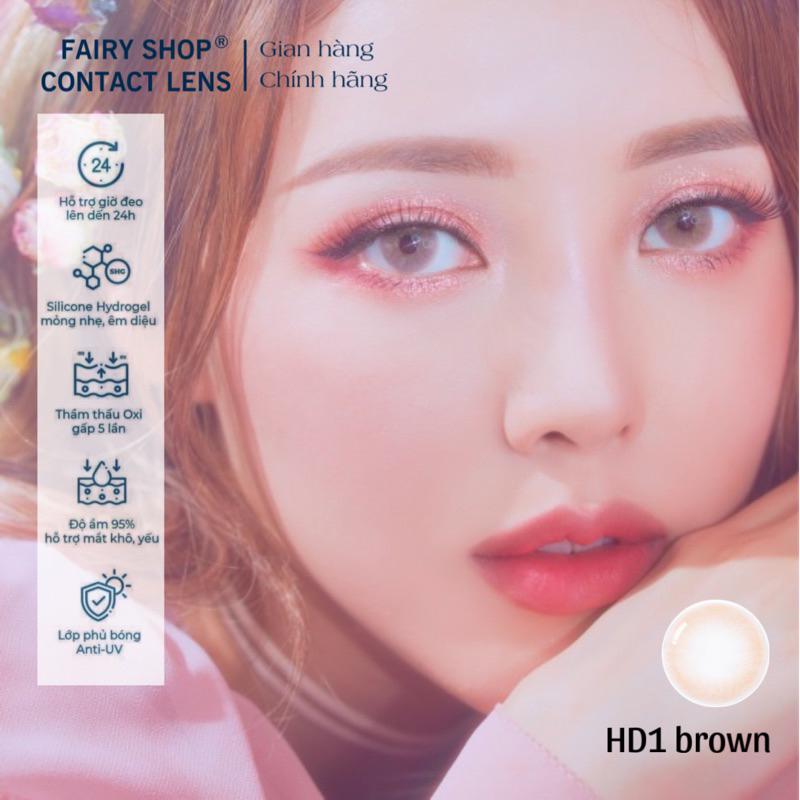 Kính Áp tròng HD1 brown 14.0 - FAIRY SHOP CONTACT LENS độ 0 đến 7