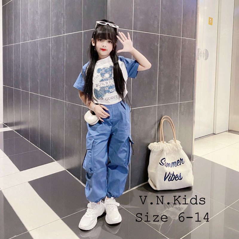 Bộ đính đá Gấu,Thỏ + quần Jean bom cho Bé size đại 17kg-42kg