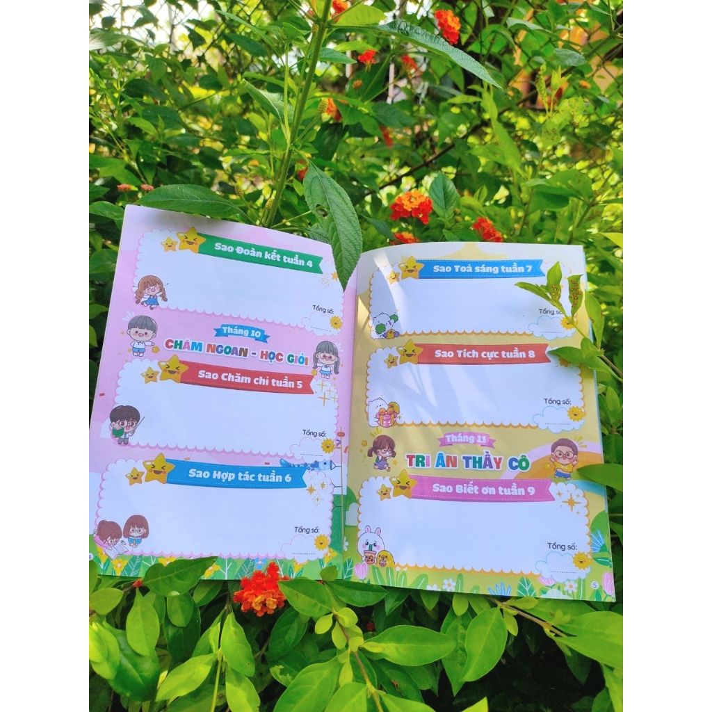 Sổ thi đua sao chăm ngoan A5  khen thưởng