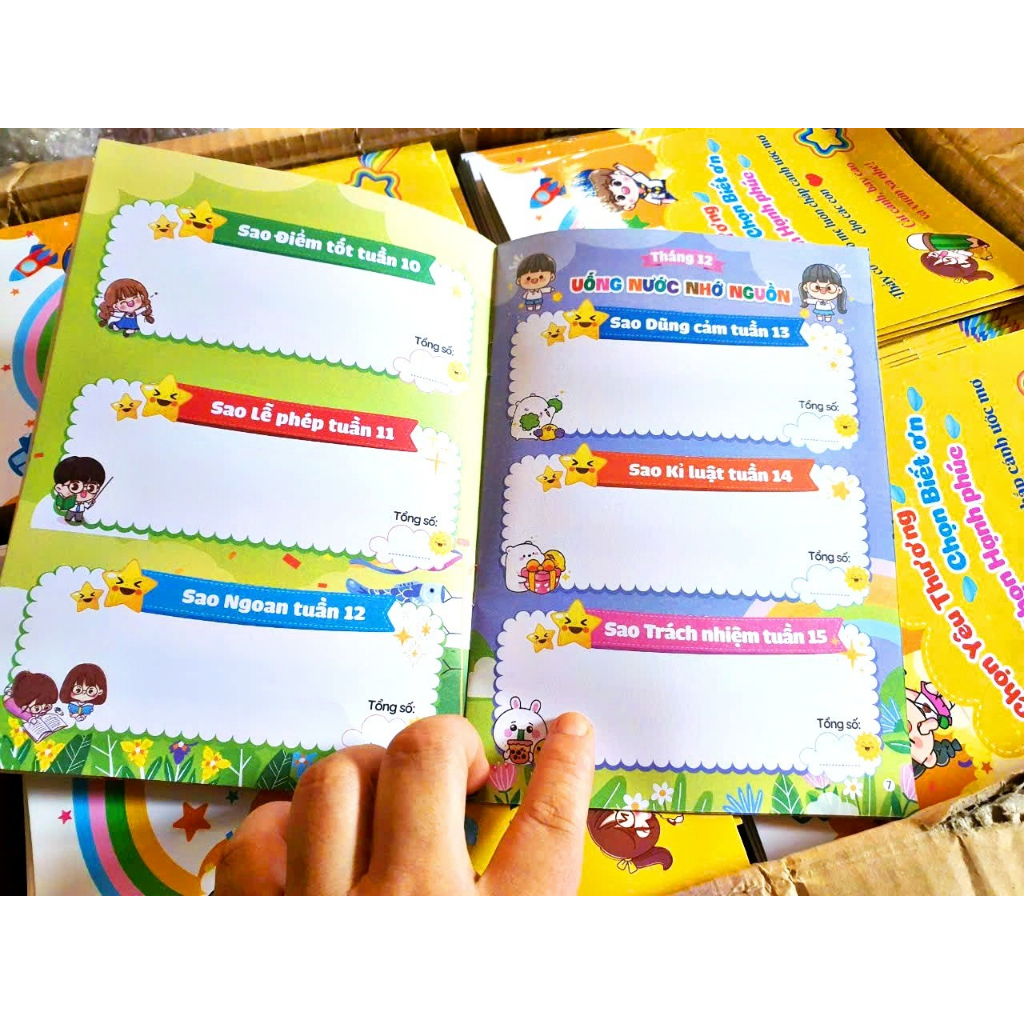 Sổ thi đua sao chăm ngoan A5  khen thưởng