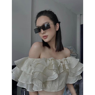 Áo trễ vai gấm bèo dexus