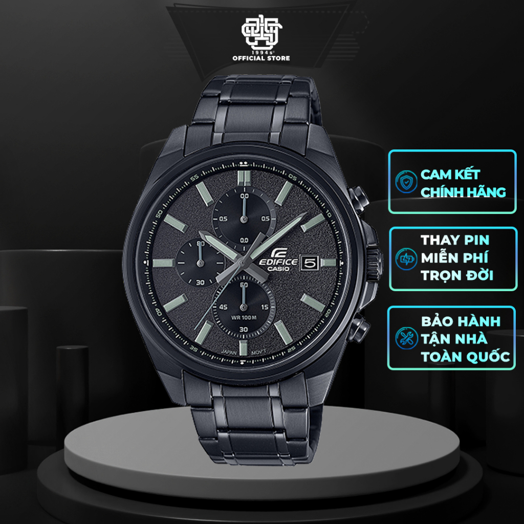 Đồng hồ nam Casio Edifice EFV-610 / EFV-610DC-1AV chống nước 100m, dây thép chính hãng