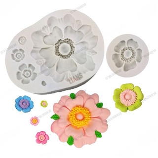 SG - Khuôn silicon 4d làm rau câu hoa mai đào 5 cánh