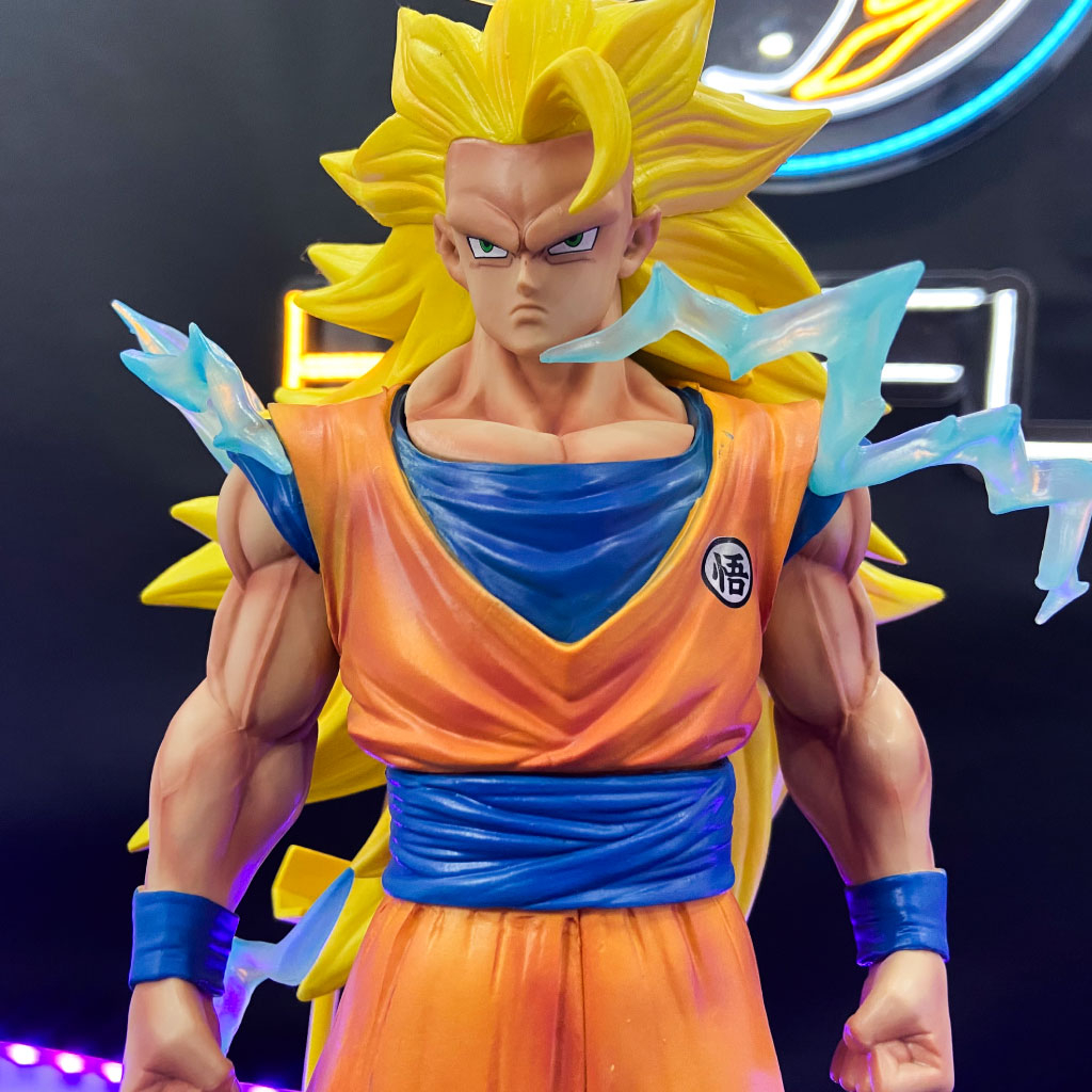 Mô hình Songoku, Siêu Saiyan cấp 3, 2 phiên bản trong Dragon ball, chiều cao 35cm, BeeFun official