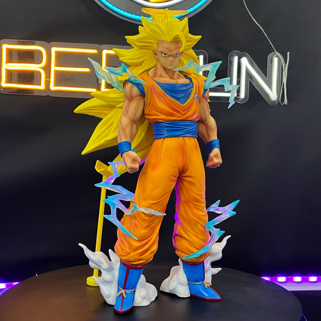Mô hình Songoku, Siêu Saiyan cấp 3, 2 phiên bản trong Dragon ball, chiều cao 35cm, BeeFun official