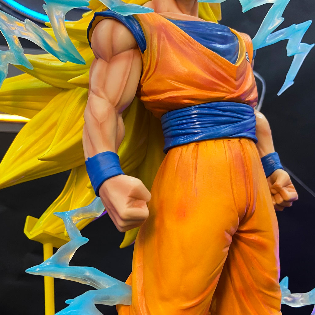 Mô hình Songoku, Siêu Saiyan cấp 3, 2 phiên bản trong Dragon ball, chiều cao 35cm, BeeFun official