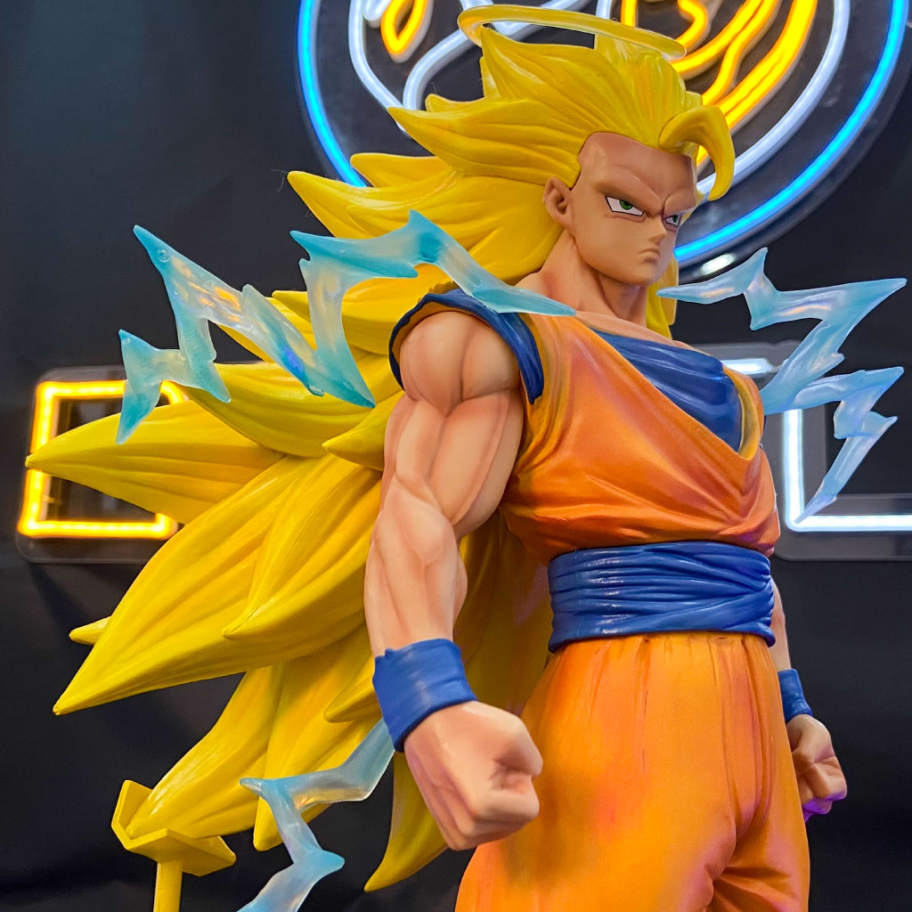 Mô hình Songoku, Siêu Saiyan cấp 3, 2 phiên bản trong Dragon ball, chiều cao 35cm, BeeFun official