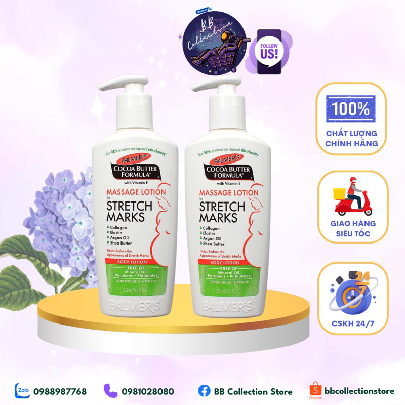 Kem ngăn ngừa và giảm rạn da Palmer's Palmers massage Lotion for Stretch Marks 315ml..