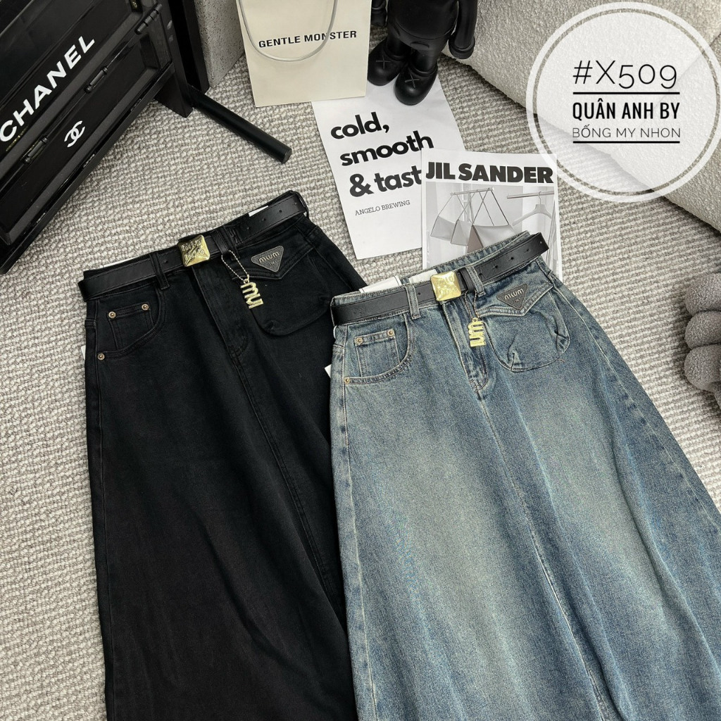 Chân váy jeans dáng dài mimiu siêu xinh