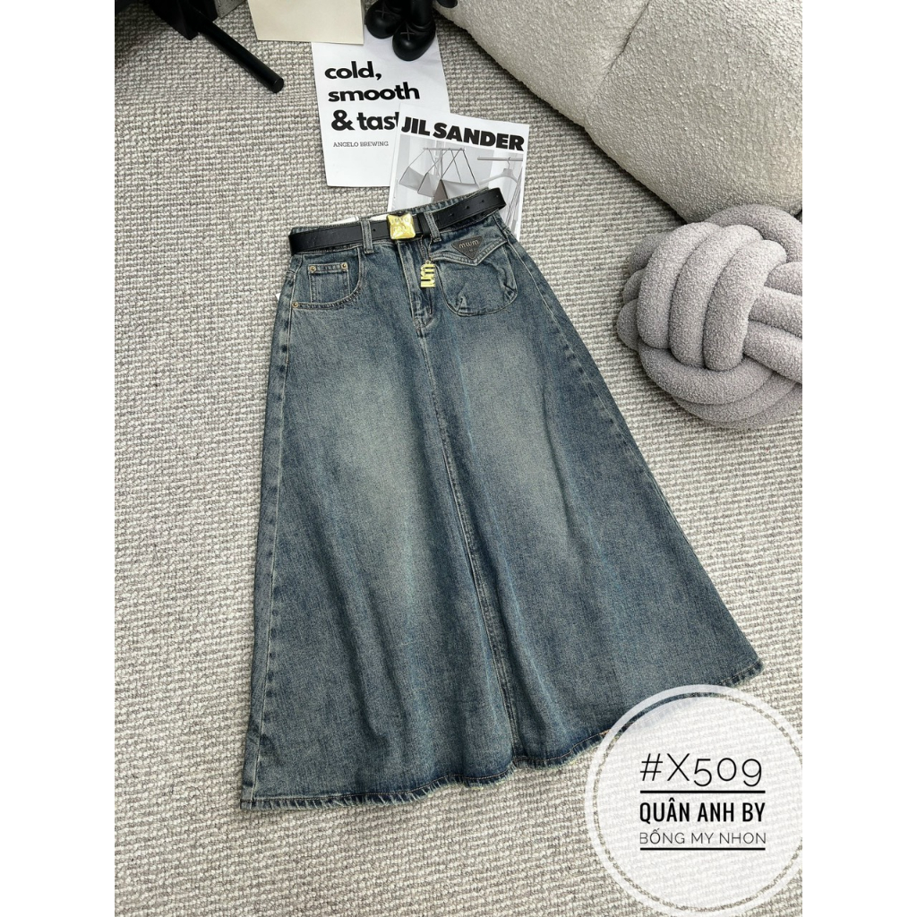 Chân váy jeans dáng dài mimiu siêu xinh