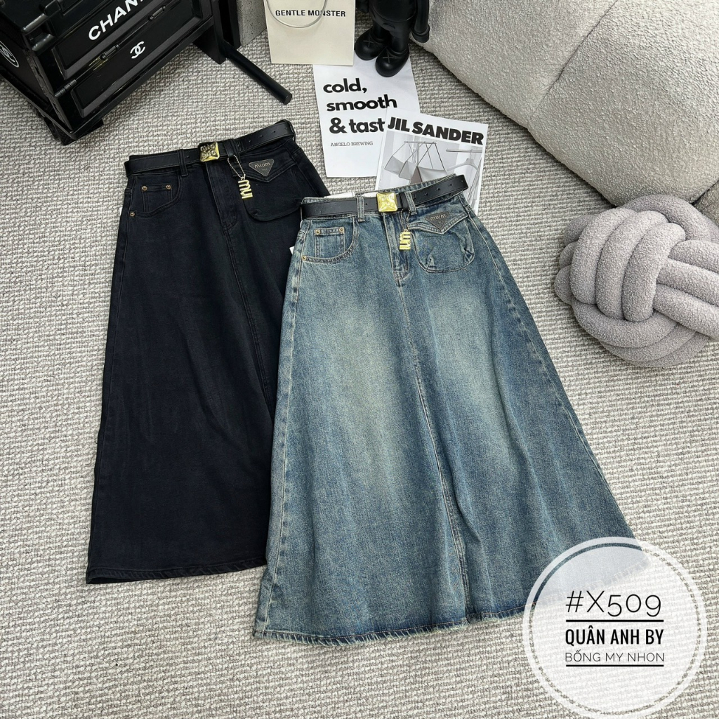 Chân váy jeans dáng dài mimiu siêu xinh