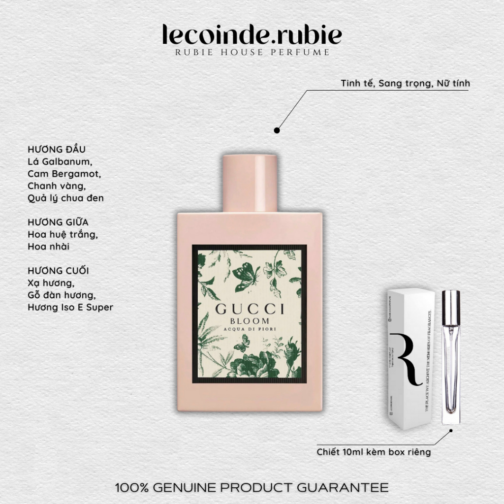 GC BLOOM • ACQUA DI FIORI ( Xanh ) • Eau de Toilette - 10ML Nước Hoa Chính Hãng