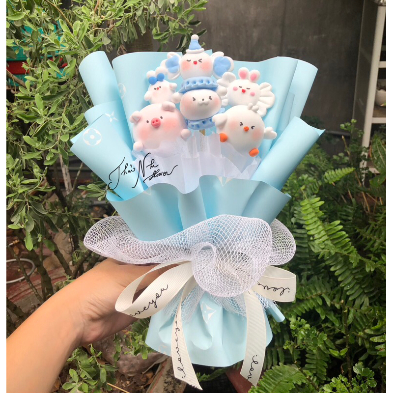 HOA ĐẤT SÉT SIÊU CUTE🌻 🌷🌷 NGỌT NGÀO TONE XANH