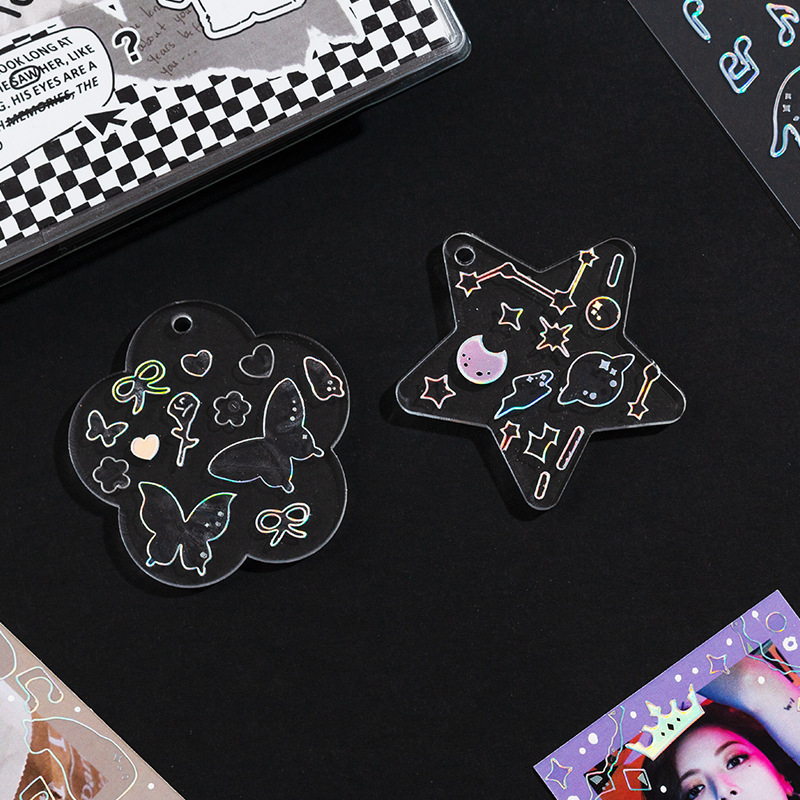 Zanmo tấm hình dán sticker viền bạc silver decor toploader