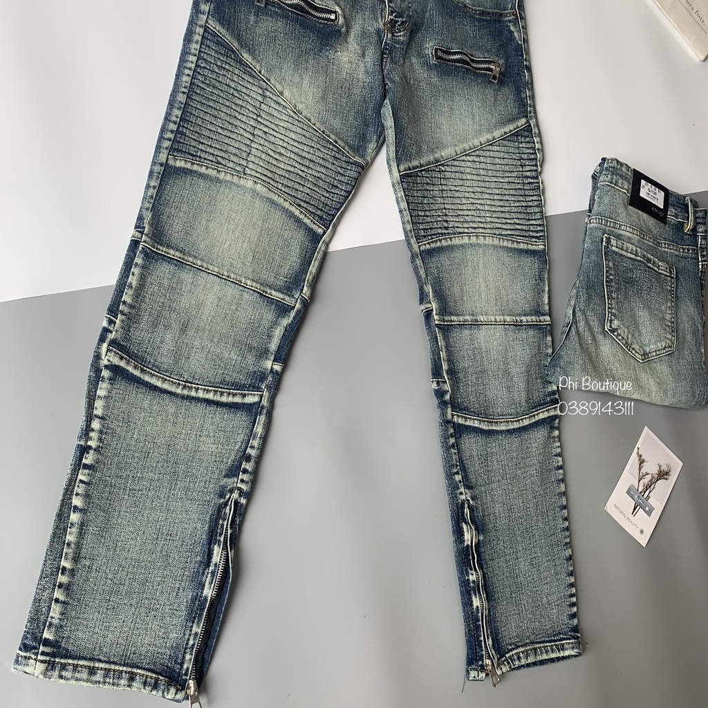 Túi Đeo Vai In Hoa Dễ Phối Đồ Thời Quần Jean BATMAN Xanh Bụi Phối Đùi Vải Nhăn Khoá Zip Quần Bò Nam Đùi Nhăn Phối Khóa