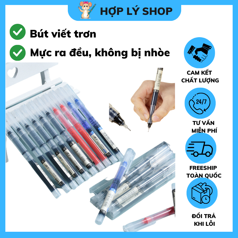 Bút Mực Nước Bút Bi Gel Ngòi 0.5mm Có Lọc Mực Đa Tầng Hợp Lý Shop