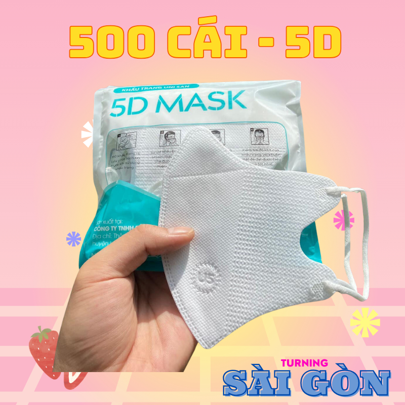 [500 Cái] Khẩu trang 5D UniSan Mask, kháng khuẩn, hàng chính hãng cao cấp
