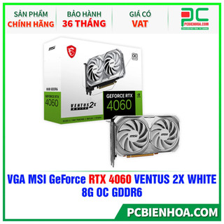 Vga - card màn hình msi geforce rtx 4060 ventus 2x white 8g oc gddr6-36t