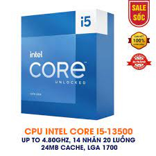 Bộ vi xử lý CPU Intel Core i5-13500 BOX nhập khẩu (Up to 4.80GHz, 14 Nhân 20 Luồng, 24M Cache, Socket LGA1700) BH 36TH | BigBuy360 - bigbuy360.vn