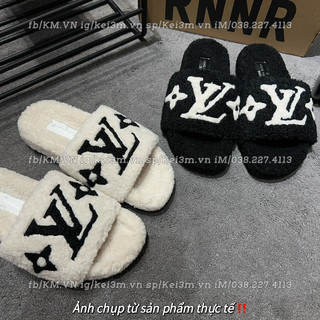 (Ảnh thật - có sẵn) Dép lông LV