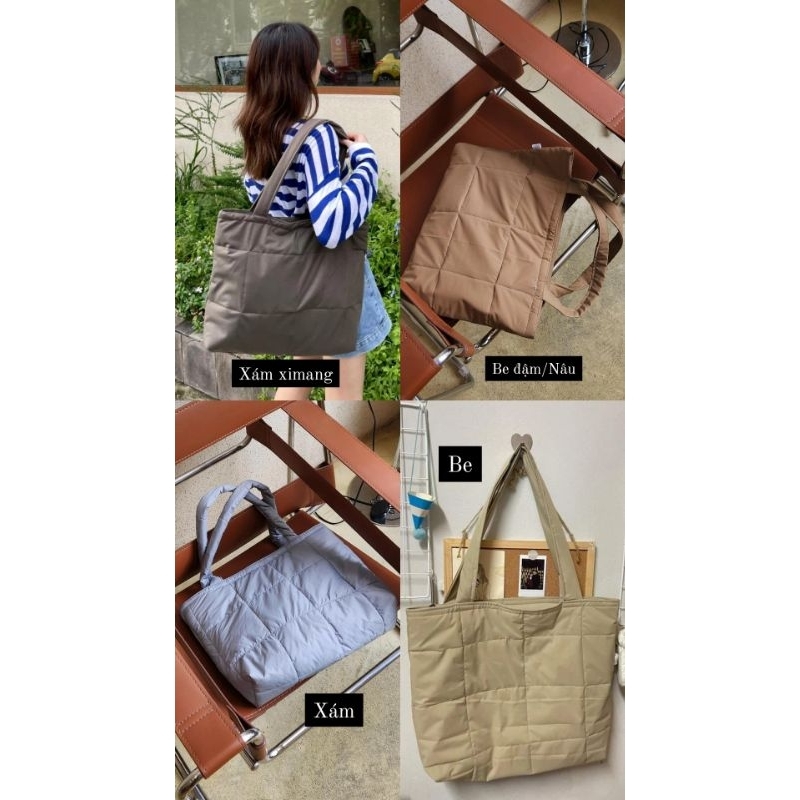 Túi tote Lapin màu đen/be/rêu/hồng/xám/xanh | túi hộp đen/hồng