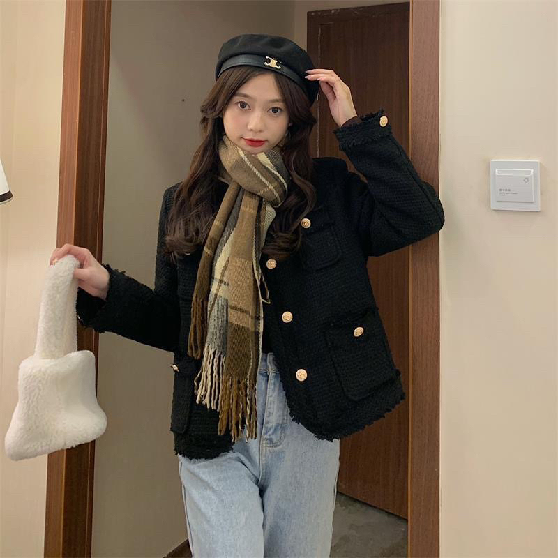 Áo Dạ Tweed Đen Trắng Hai Lớp Dày Dặn M2