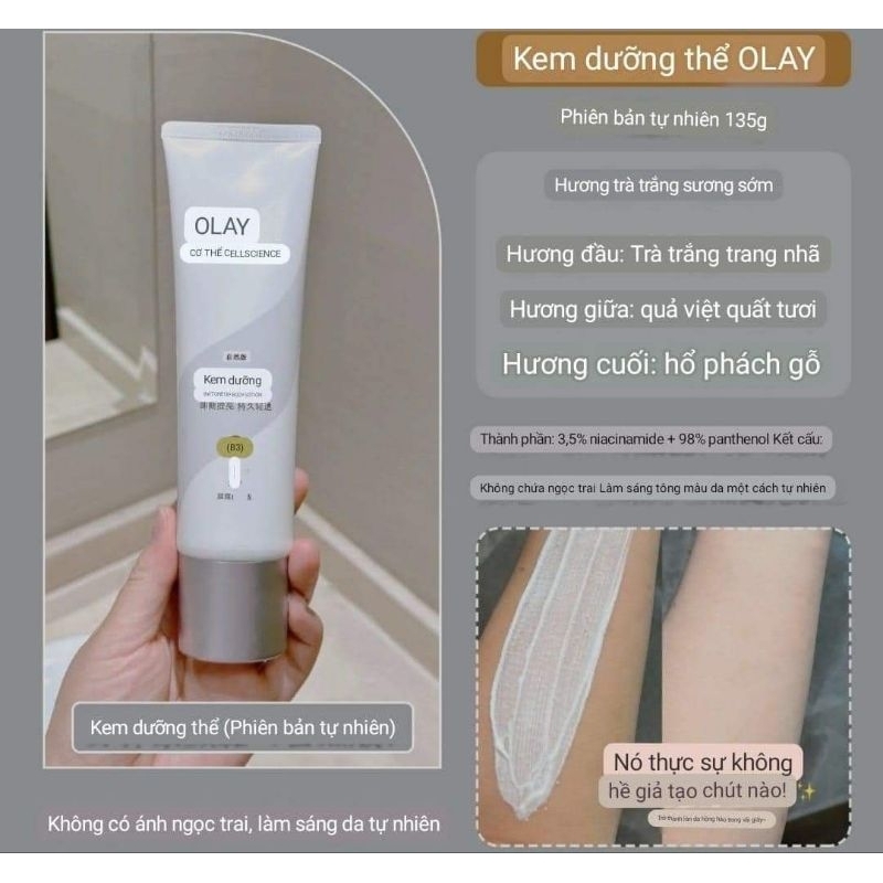 Kem dưỡng nâng tone body Olay trắng sáng tức thì 135g