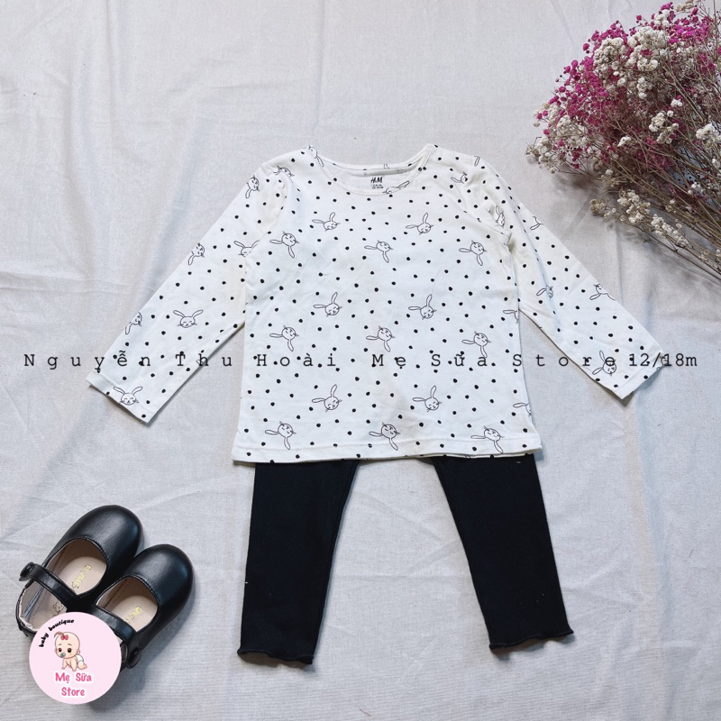 Áo thun cotton HM dài tay, Áo thu đông hiệu HM dư xịn cho bé