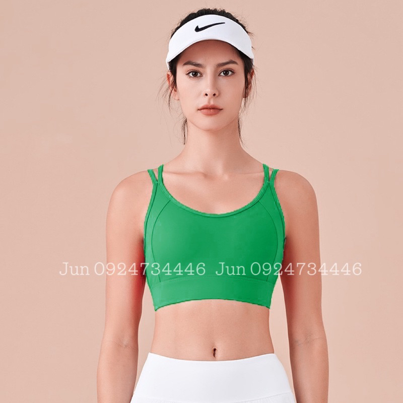Áo bra lulu  thun lạnh dây đôi gài sau mút đúc tập gym yoga