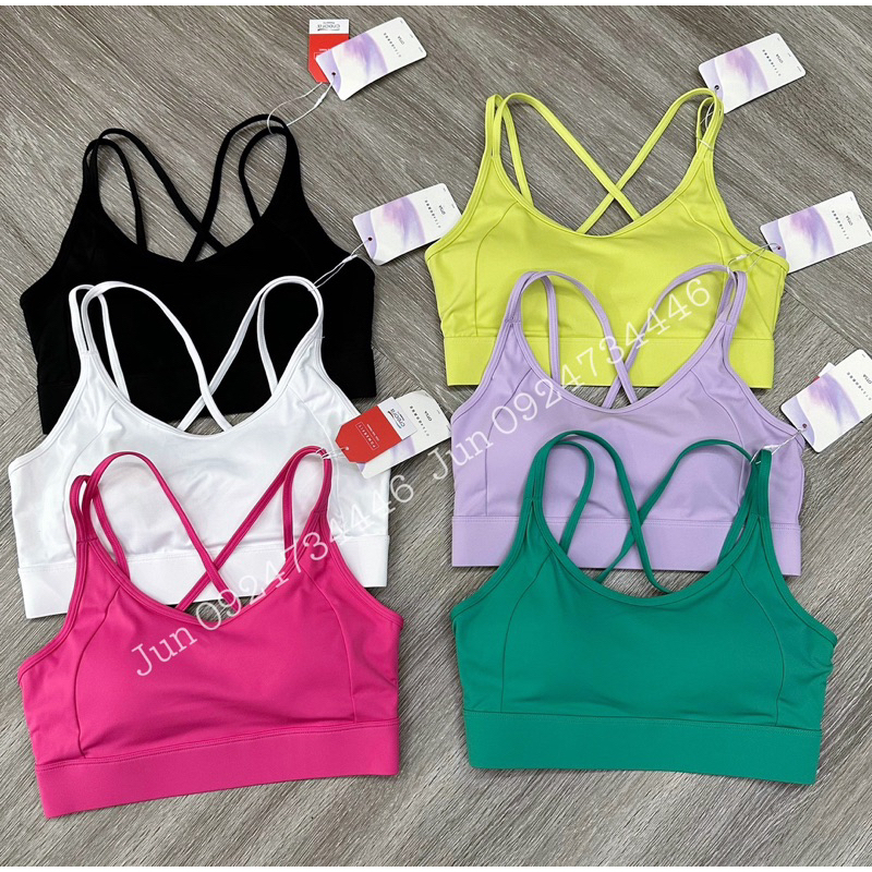Áo bra lulu  thun lạnh dây đôi gài sau mút đúc tập gym yoga